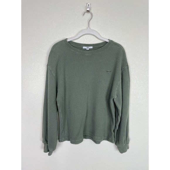 Vans Sweaters - Vans Pullover Knit Sweater Size S Gray Long Sleeve Crew Neck Casual Rib Cuff